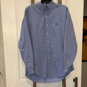 Ralph Lauren Men's Blake 100% 2 ply cotton Blue Button-Down Shirt